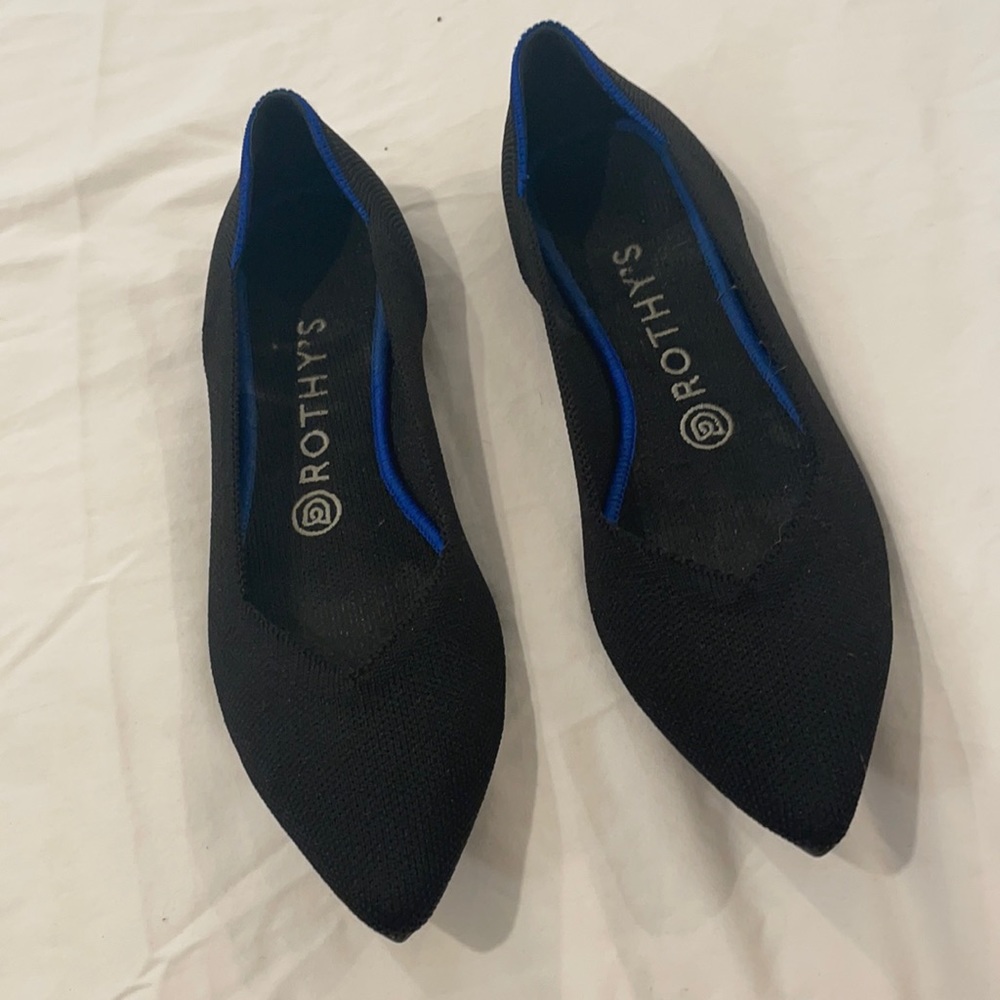 Rothy Pointed Flats Black, Size 8